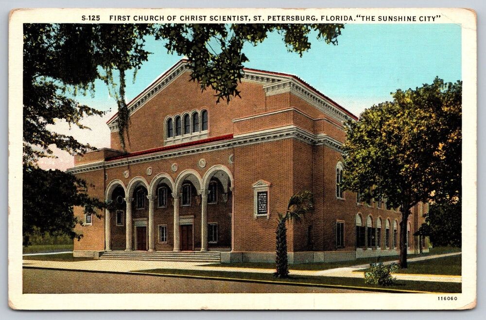 Vintage St. Petersburg Florida Postcard First Church of Christ Scientist Linen